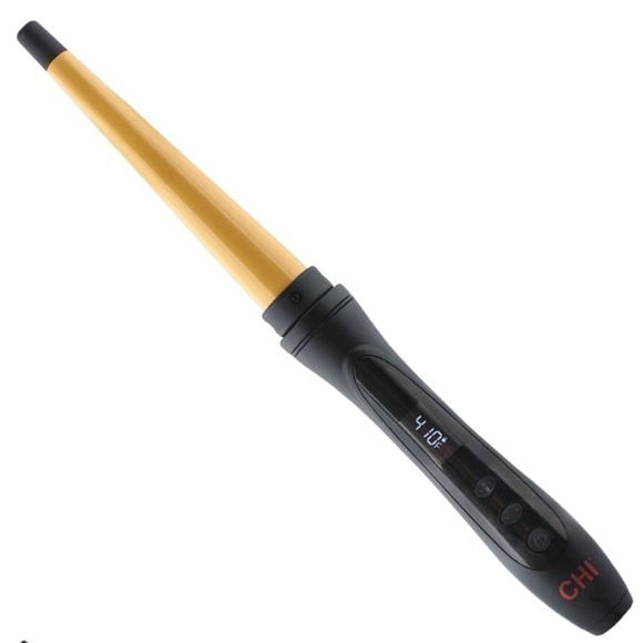 Chi Tourmaline Ceramic Tapered Curling Wand – Onyx Black, New in Box w/ glove